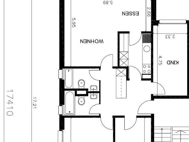 4.5 Zimmer, 90 m², 2. Stock