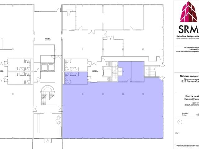500m2 commercial du CTN 8 à Plan les Ouates