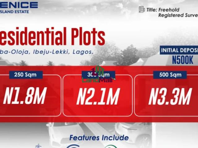 500sqm Land in Venice Island Estate, Iba oloja Ibeju lekki