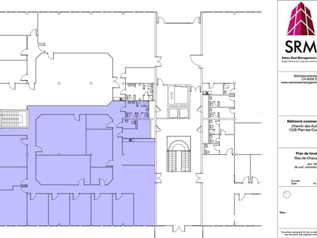 552m2 bureaux au rez du CTN 12 à Plan les Ouates
