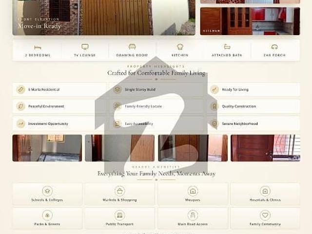 5 Marla Corner House Available For Immediate Use Or Investment