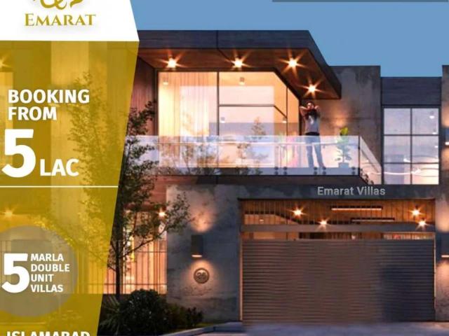 5 Marla Double Unit Villas Booking 500,000 on 3 Years Installments Islamabad B 17 ID 14375