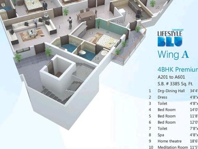 5 Bedroom 3375 Sq.Ft. Apartment in Salaiya Bhopal Listing ID: #10286