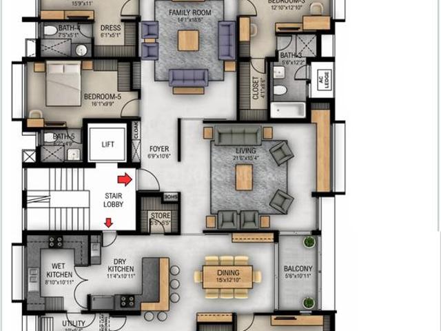 5 BHK Apartment in Gopalapuram for resale Chennai. The reference number is 20741425