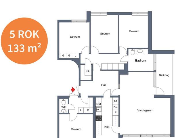 5 rums lägenhet i Eskilstuna 133 m² 12 007 kr