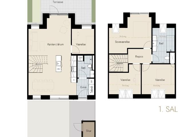 5 værelses rækkehus på 138 m²
