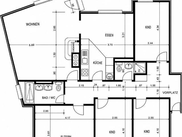 5.5 Zimmer, 130 m², 2. Stock