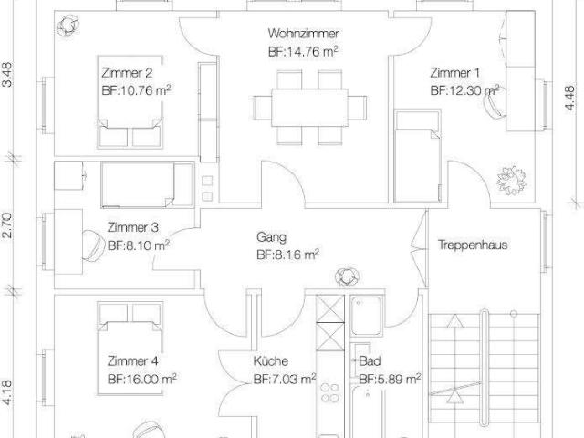 5.5 Zimmer, 83 m², 4. Stock
