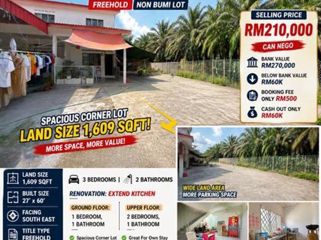 60k cash outCorner 2 storey low costTaman Permai