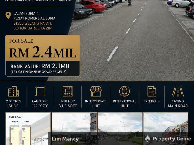68 Avenue Gelang Patah Double Storey Shoplot Facing Main Road