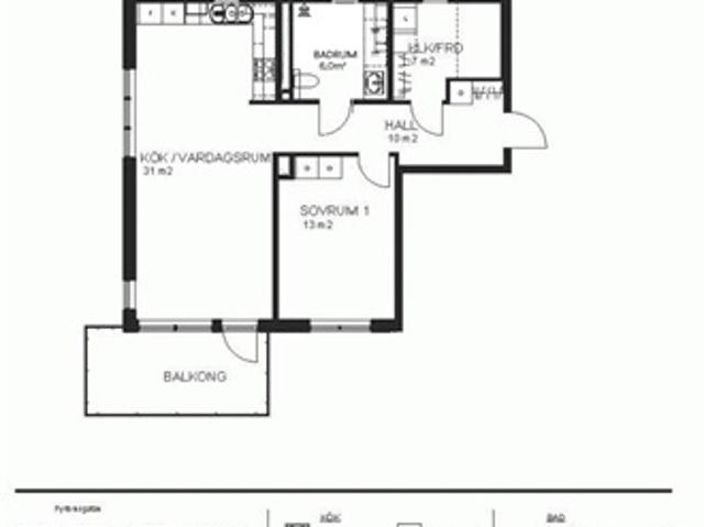 68 m2 lägenhet på Fyrtornsgatan, Västerås, Västmanland