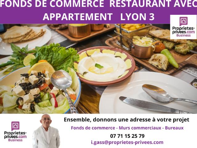 69003 LYON RESTAURANT 85 COUVERTS, TERRASSE + Appartement