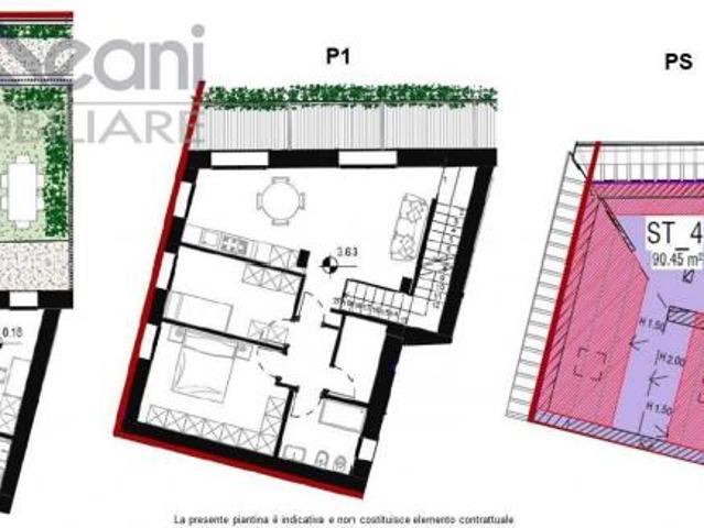 69 A4_M 3 LOCALI CON GIARDINO, BALCONE E SOTTOTETTO NUOVA RESIDENZA LE CORTI