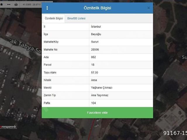 7493 RENGARENK TEN BEYOĞLU MERKEZDE PROJESİ HAZIR ARSA