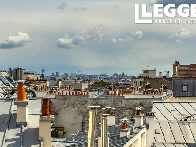 75018, Montmartre, charmant appart de 2P vue dégagée sur les toits pour 29 m2 au 4ème d'un immeuble sans asc