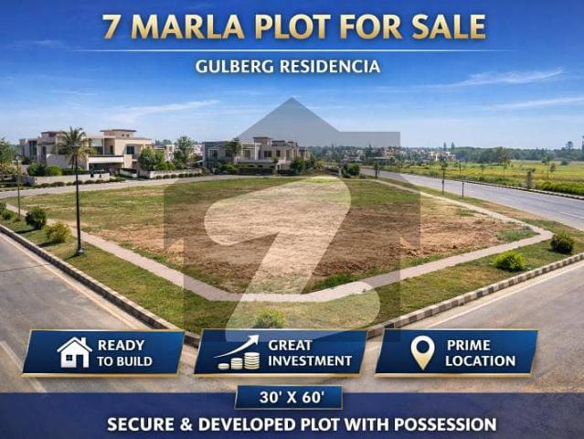 7 Marla Non Developed Plot for Sale in P Block of Gulberg Greens Residencia
