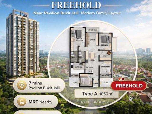 7 Mins to Pavilion 2 Family Layout 1300sf Cashback 50k Near MRT