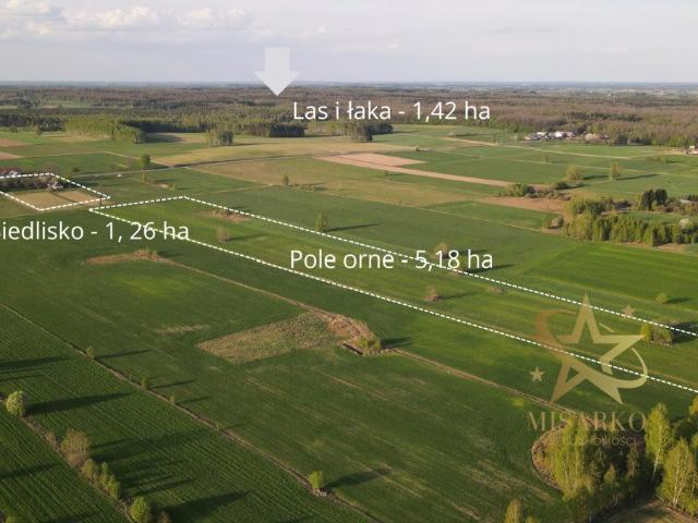 7,2 ha ziemi w Kopciówce – pola, las i rekreacja