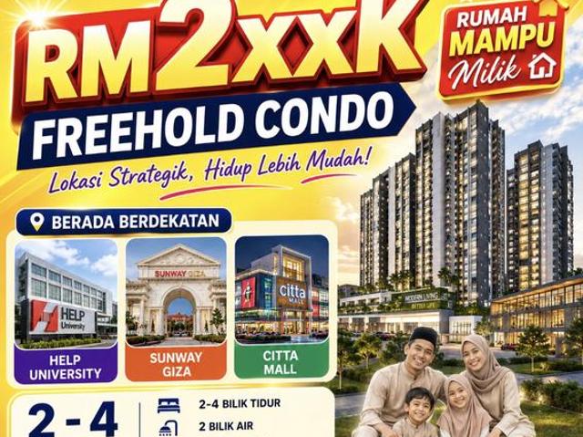 7KM to Kota Damansara 260K FREEHOLD Condo nearby HELP University