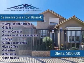 $ 800.000 Casa en Arriendo en San Bernardo 3 dormitorios 3 baños / Gestión y Propiedad