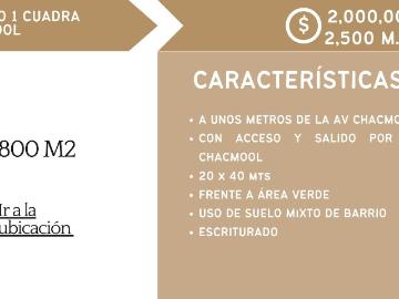 800 M2 TERRENO EN VENTA COLONIA DOCTORES II CERCA AV. CHAC MOOL