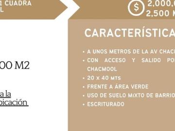 800 M2 TERRENO EN VENTA COLONIA DOCTORES II CERCA AV. CHAC MOOL