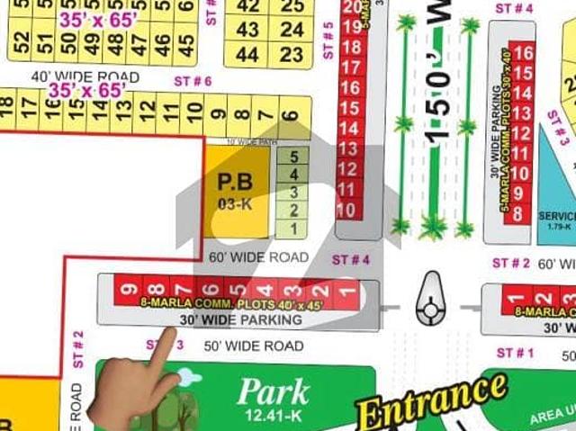 8 Marla Commercial Plots Hot Investment Main Jati Umrah Road, Sector G, Bahria Town