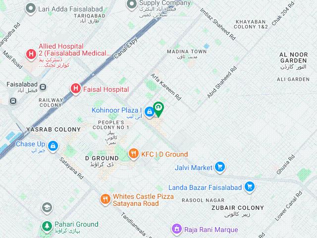 8 Kanal Prime Commercial Property For Rent At Koh I Noor, Faisalabad