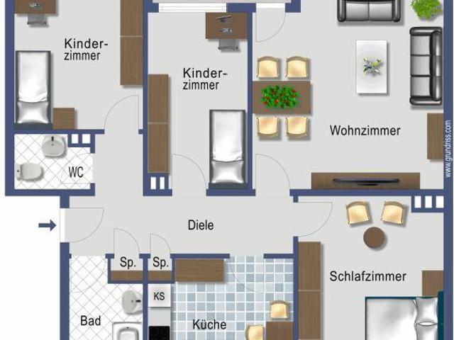91 qm große 4 Zimmer Wohnung für Kapitalanleger provisionsfrei
