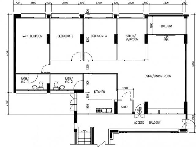 94C Bedok North Avenue 4 HDB Apartment For Sale, $1,180,000, 4 Bed 2 Bath 1,539 sqft $767.00 psf