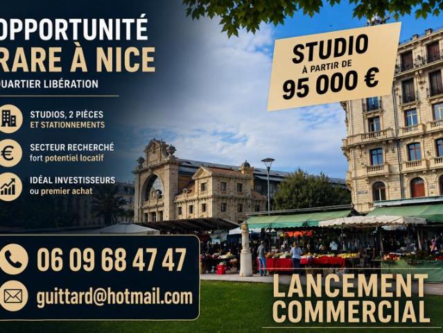 95 000 EUR OPPORTUNITÉ RARE À NICE QUARTIER LIBÉRATION