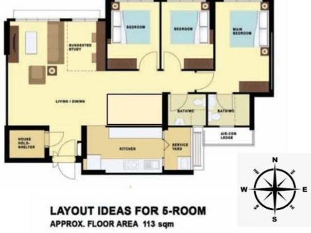 997B Buangkok Crescent HDB Apartment For Sale, $738,000, 4 Bed 2 Bath 1,216 sqft $607.00 psf