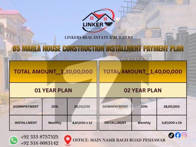 05 marla house construction installments payment plan regi model town