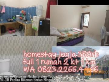 0823 2266 4466 Penginapan Keluarga Maliboro 8km Yogya 2KT AC Penginapan UII UPN JIH Pantira Bulanan
