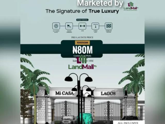 1000sqm mi~casa land at ibeju lekki, lagos