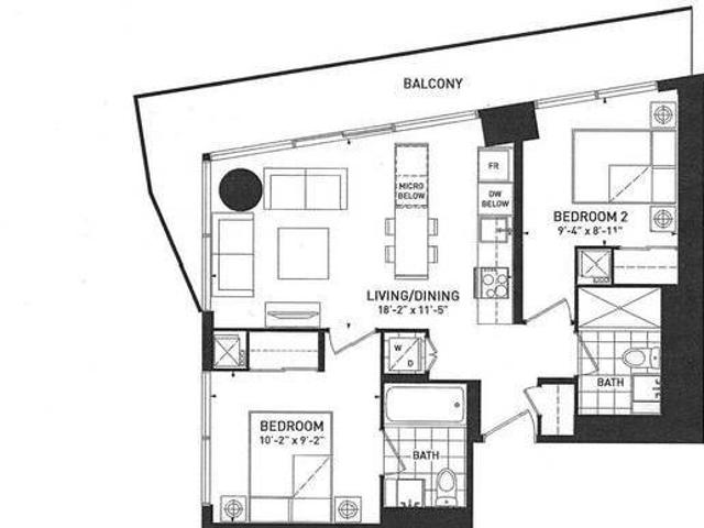 100 Harbour Street 6002 Toronto ON M5J 1B7 2 Bedroom Condo for Rent for 2400 month