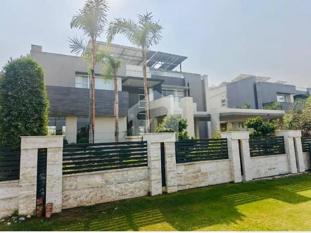 100% ORIGINAL Picture 2 Kanal Brand New With Pool Luxury Modern Design With 25kv Solar Most Beautiful Facing Golf Sami Furnished Bungalow For Rent At Prime Location Of DHA Raya Lahore