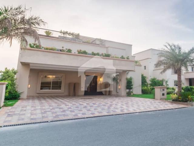 100% ORIGINAL Picture 3 Kanal Brand New With Pool Luxury Modern Design With 25kv Solar Most Beautiful Facing Golf Sami Furnished Bungalow For Rent At Prime Location Of DHA Raya Lahore