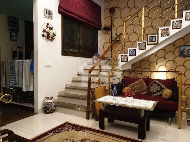 100 yards 4 spacious beds architect design bungalow 2 lounges basement solar panel interior design big kitchen staircase uptill roof sitting are