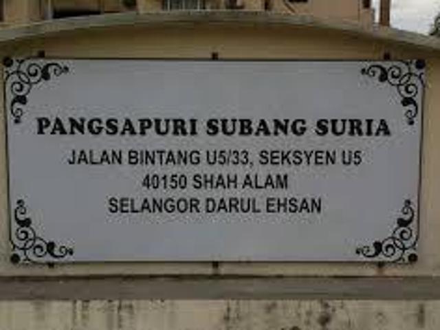 100LOANSubang Suria Apartment 778sf Seksyen U5 Shah Alam BM