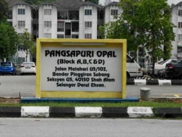 100LOANPangsapuri Opal 882sf Sek U5 Shah Alam BELOW MARKET PRIC