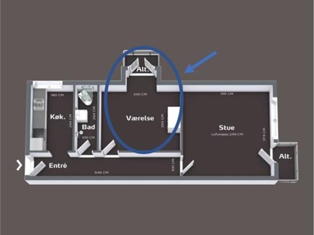 10 m2 værelse til leje i studiekvarteret, Odense C, Fyn