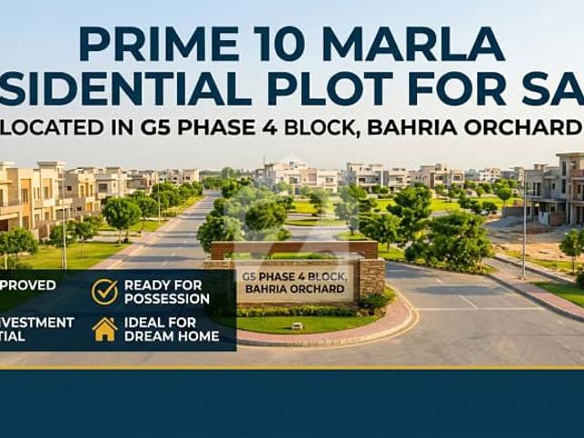 10 marla resdential plot for sale in g5 phase 4 block bahria orchard