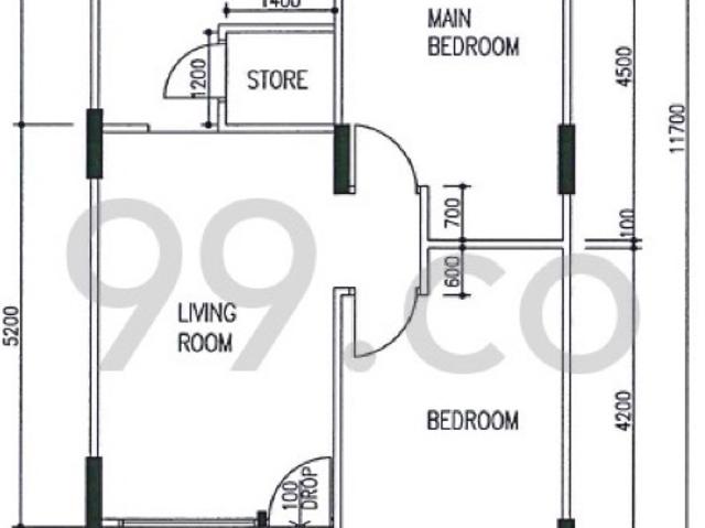 110 Bishan Street 12 HDB Apartment Room Rental, $1,080, 1 Bed 1 Bath 688 sqft $1.57 psf