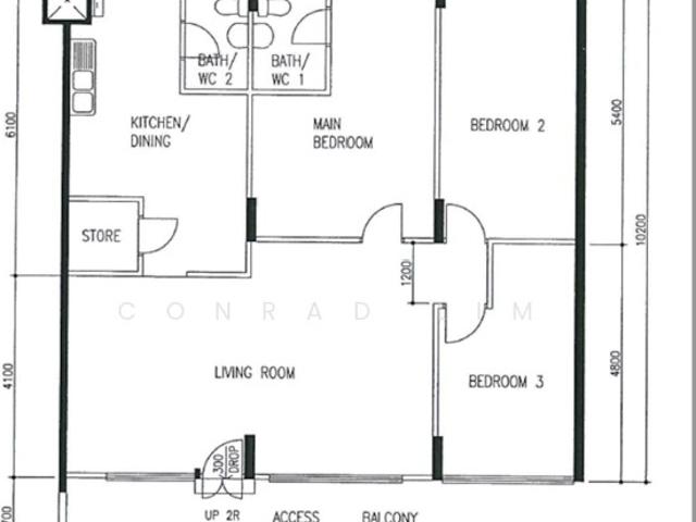113 Pending Road HDB Apartment Room Rental, $1,200, 1 Bed 2 Bath 1,119 sqft $1.07 psf