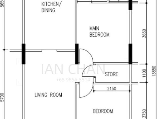 119 Hougang Avenue 1 HDB Apartment For Sale, $488,000, 2 Bed 2 Bath 721 sqft $677.00 psf