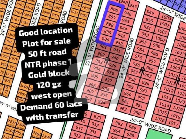 120 Sq Yards Plot For Sell In North Town Residency Phase 1 Gold Block