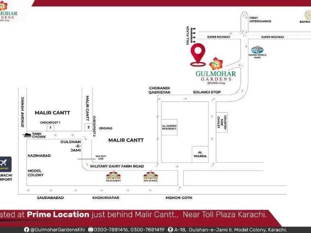 120 Sq Yrd, Residential Plot For Sale, Behind Malir Cantt, Memon Goth. Karachi Gadap Town ID 34149