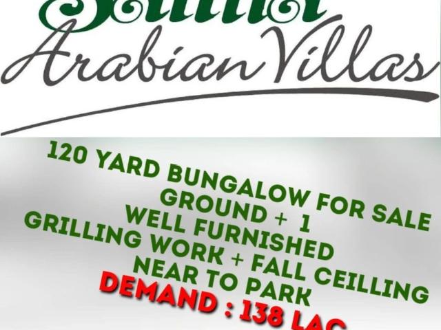 120 Yard Double Story Bungalow Karachi Saima Arabian Villas ID 77582
