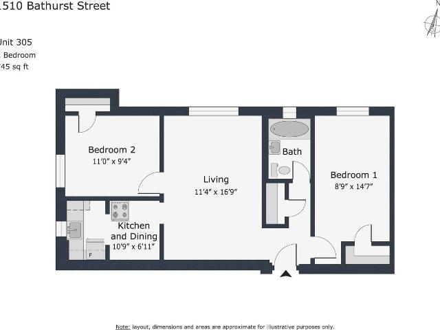 1510 Bathurst Street 2 Bedroom Apartment for Rent at 1510 Bathurst St, Toronto, ON M5P 3H3 Cedarvale
